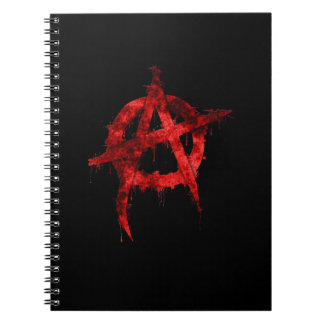 Red Graffiti Anarchy Symbol Notebook
