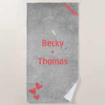 Red graffiti name on grey concrete, your 