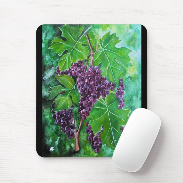 Red Grapes on an August Vine by Alfred Fox Mouse Pad (With Mouse)