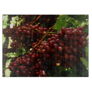 Red Grapes On Grape Vine Cutting Board