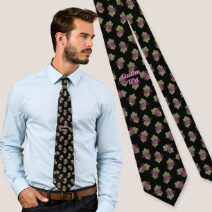 Red Grapes Pattern Tie
