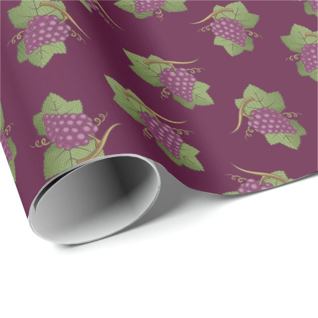 Red Grapes Pattern Wrapping Paper (Roll Corner)