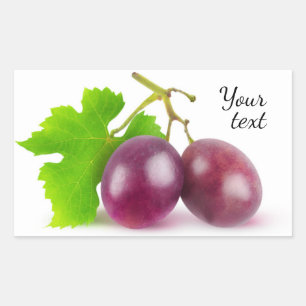 Red grapes rectangular sticker