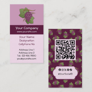 Red Grapes Vertical Business Card