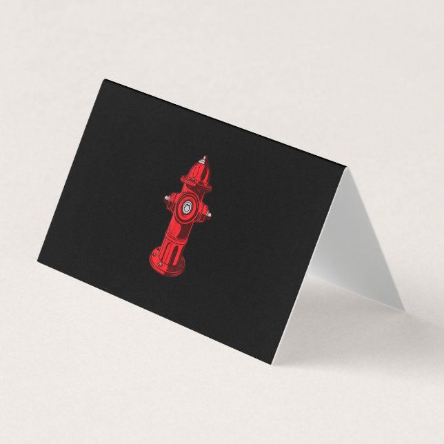 Red Graphic Fire Hydrant Firefighter Work Gifts Business Card (Front)