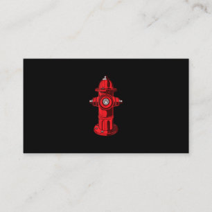 Red Graphic Fire Hydrant Firefighter Work Gifts Business Card