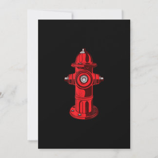 Red Graphic Fire Hydrant Firefighter Work Gifts Holiday Card