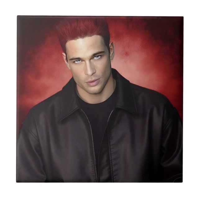 Red Gravity ceramic tile (Front)