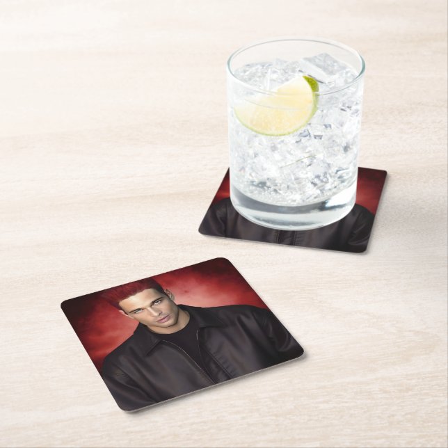 Red Gravity paper coaster (Insitu)