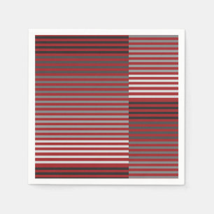 Red, Gray, Black, White Stripes Napkin