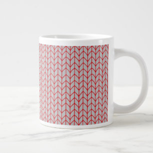 RED GRAY KNIT Big White Mug 