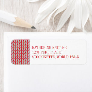 RED GRAY KNIT Return Address Labels 