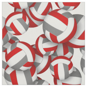 red gray team colors volleyballs scalable pattern fabric