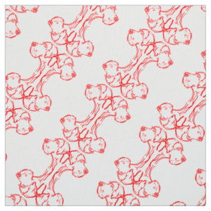 Red Great Danes on cotton Fabric