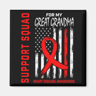 Red Great Grandma Heart Disease Awareness Flag Bac Magnet