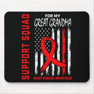Red Great Grandma Heart Disease Awareness Flag Bac Mouse Pad