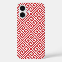 Red Greek Key Pattern