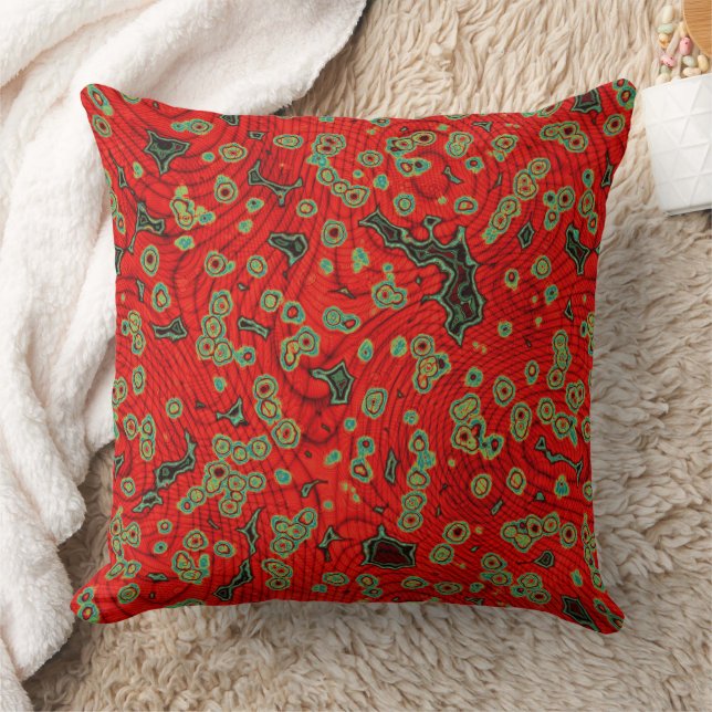 Red, green and black abstract geometric cushion (Blanket)