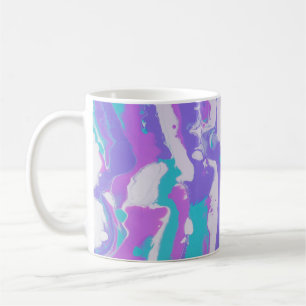 RED GREEN AND BLACK ABSTRACT PAINTING COFFEE MUG