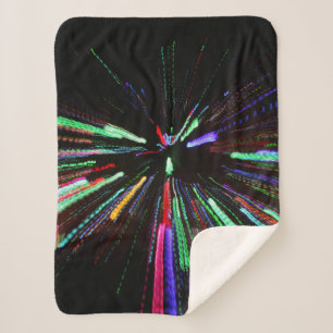 Red, green, and blue abstract painting sherpa blanket