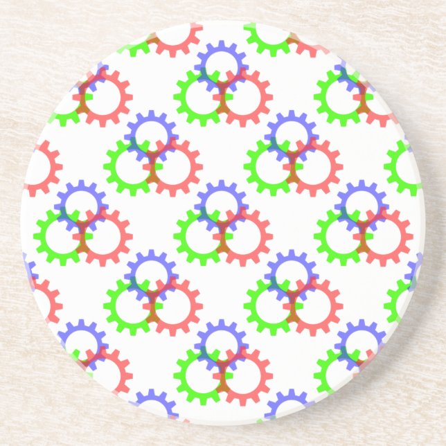 Red, Green and Blue Gears Coaster (Front)