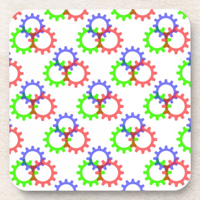 Red, Green and Blue Gears Coaster (Front)