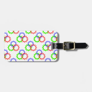 Red, Green and Blue Gears Luggage Tag