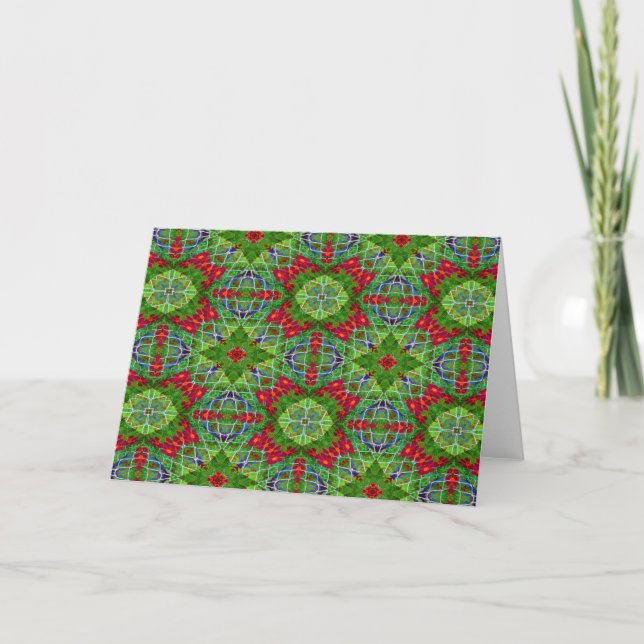 Red, Green and Blue Geometric Card (Front)