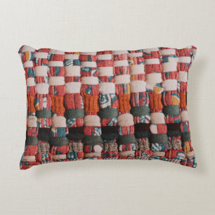 RED GREEN AND BLUE TEXTILE DECORATIVE CUSHION