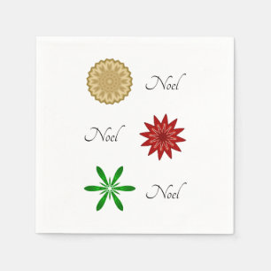 Red Green and Gold Noel Napkin