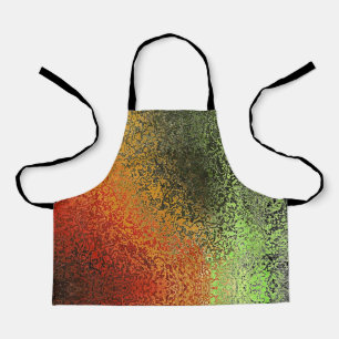 Red Green And Gold Pattern Apron