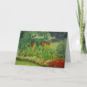 Red Green and Purple Floral  Thank You Card