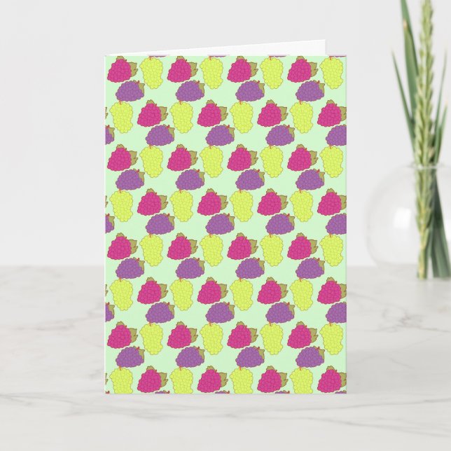 Red,Green And Purple Grapes Card (Front)