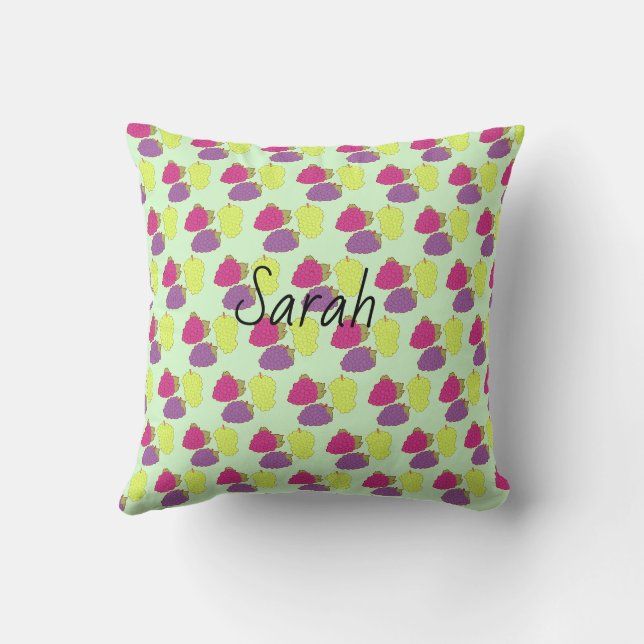 Red,Green And Purple Grapes Cushion (Back)