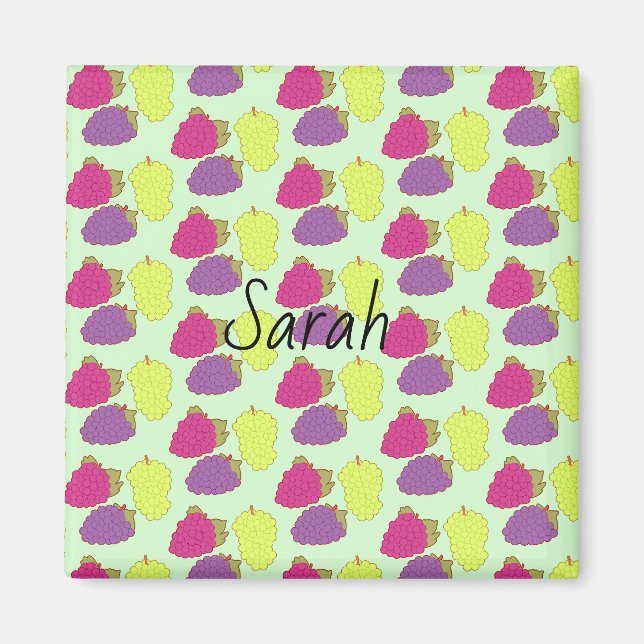 Red,Green And Purple Grapes Magnet (Front)