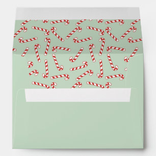 Red, Green and White Candy Cane Christmas Pattern  Envelope
