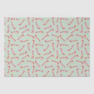 Red, Green and White Candy Cane Christmas Pattern  Tissue Paper