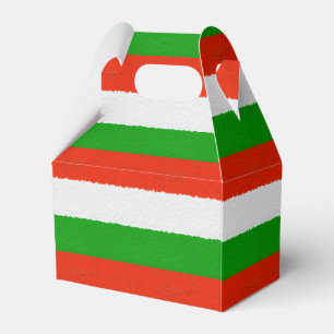 Red, Green and White Cement Stripes Favour Box