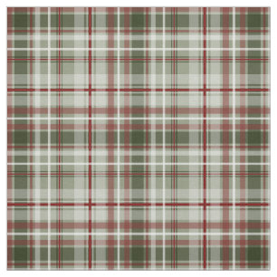 red green and white holiday Christmas plaid Fabric