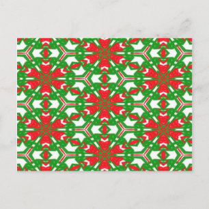 Red, Green and White Kaleidoscope Postcard