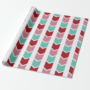 Red, Green, and White Snowflake Lane Christmas Wra Wrapping Paper