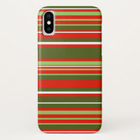 Red, Green and White Striped iPhone / iPad case