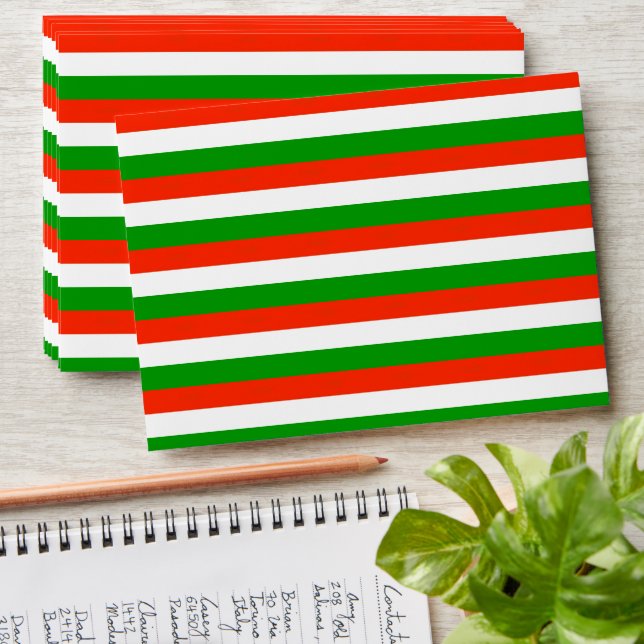 Red, Green and White Stripes  Envelope (Stacked)