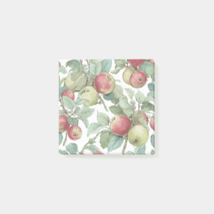 Red Green Apple Fruit Pattern Watercolor Rustic Post-it Notes