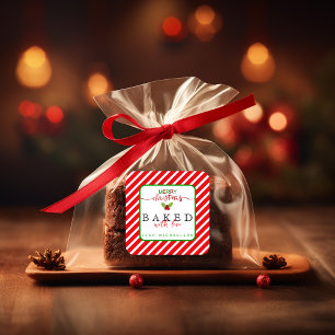 Red Green Baked With Love Christmas Square Sticker