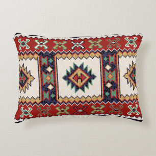 Red Green Beige Black White Oriental Kilim Rug Decorative Cushion