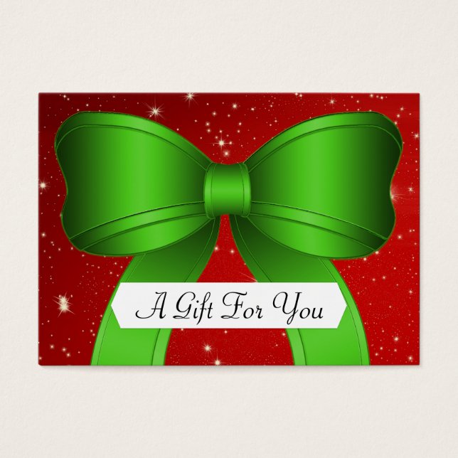 Red Green Big Bow Business Gift Card Certificates (Front)