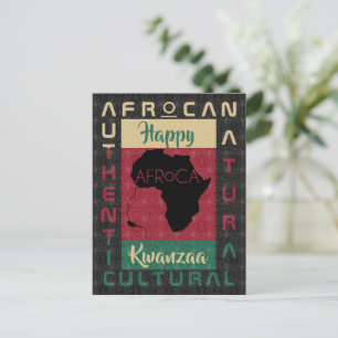 red green black AFRoCA Afro Africa Black Heritage Postcard