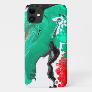 Red, Green, Black and White Marble Fluid Art Case-Mate iPhone Case