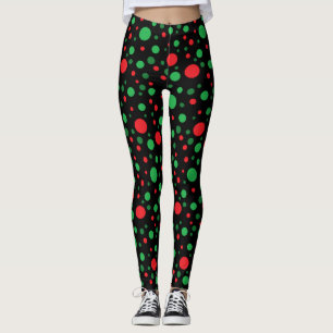 Red Green Black Christmas Holiday Leggings